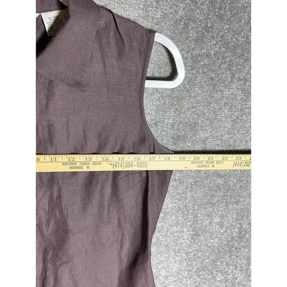 AKA Eddie Bauer Silk Linen Sleeveless‎ Maxi Dress Womens Size 8 Purple Collared - Picture 10 of 11